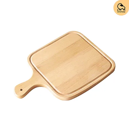 เขียงไม้ เขียงเสริฟอาหาร มีด้ามจับ 10x14 นิ้ว Wooden cutting board พร้อมเคลือบ Food Grade